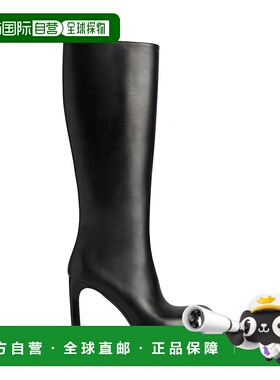 自营欧洲直邮Balenciaga巴黎世家 Fargo女士黑色小牛皮BB标识高筒