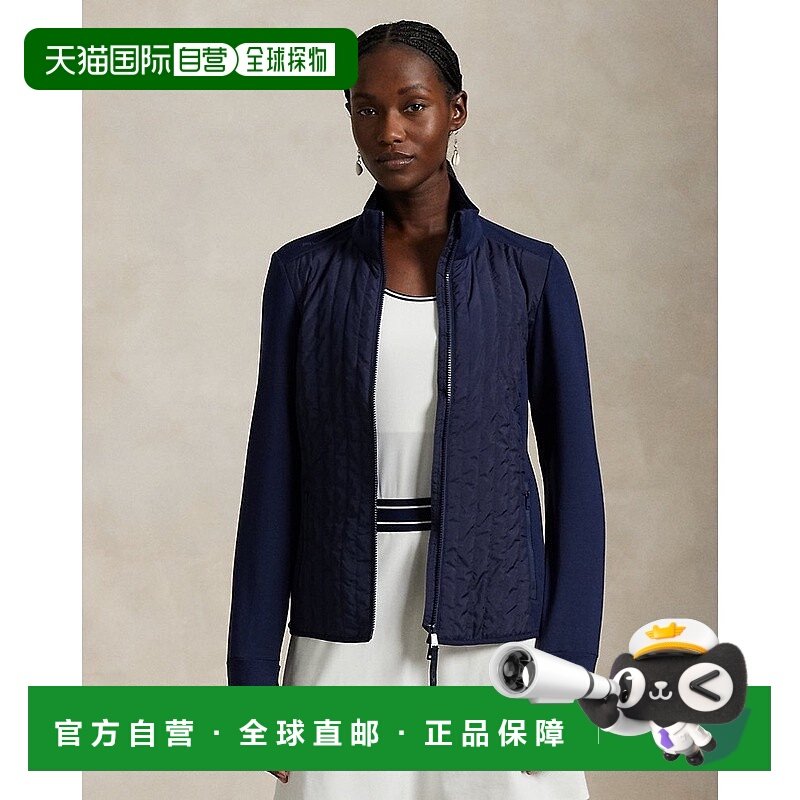 自营欧洲直邮RalphLauren拉夫劳伦 RLX带绗缝面板拉链夹克羊毛
