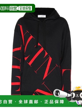 【99新未使用】香港直邮Valentino 黑色logo印花连帽卫衣 SB3MF02