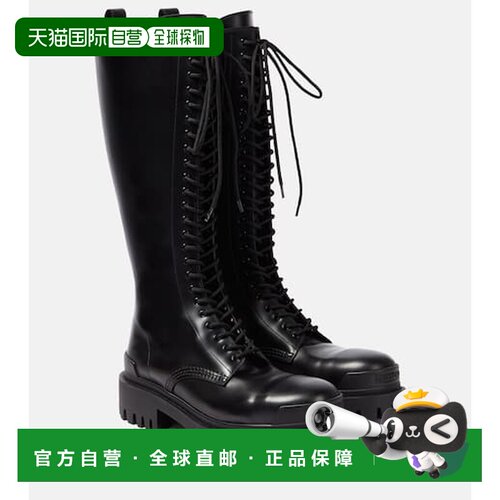 1h可退 香港直邮Balenciaga 巴黎世家 女士 Strike 皮质绑带靴子