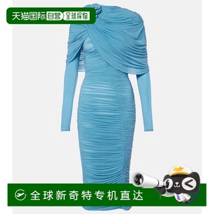 花朵装 1h可退 女士 香港直邮magda 饰褶皱披肩中长连衣裙 butrym