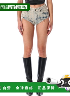 1h可退 香港直邮Diesel 迪赛 女士 DIESEL 浅蓝磨破牛仔短裤 A213