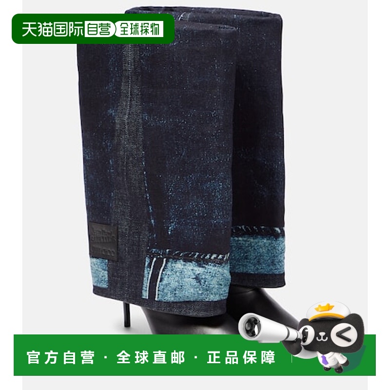 香港直邮Jimmy Choo 周仰杰 女士 x Paul Gaultier 皮质牛仔布靴