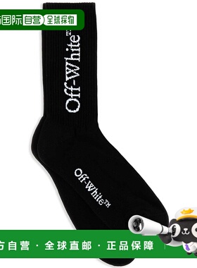 1h可退 香港直邮Off-white 男士 黑色 Big Logo Bookish 中筒袜 O