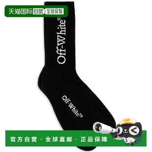 男士 黑色 中筒袜 香港直邮Off Bookish white Logo 1h可退 Big