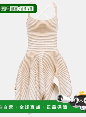 香港直邮Alaia 女士 Cr&ecirc;pe 绳绒织芭蕾式迷你连衣裙包臀裙