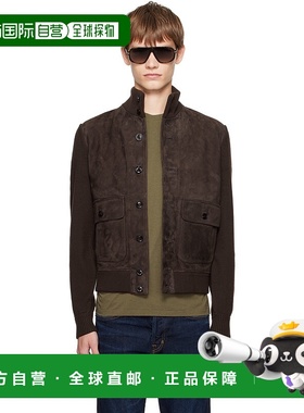 1h可退 香港直邮Tom Ford 汤姆 福特 男士 棕色 Suede Front Meri