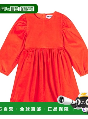 1h可退 香港直邮Molo 女童 Cocos 棉混纺连衣裙童装 orange橙色