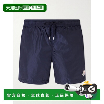 1h可退 香港直邮Moncler 盟可睐 男士 Logo-Appliqued 修身中长泳