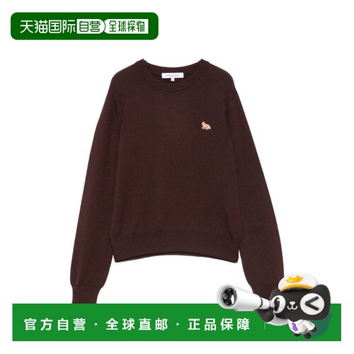 1h可退 香港直邮MAISON KITSUNE 女士 婴儿狐狸羊毛圆领套头衫 PW