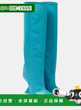 1h可退 香港直邮The Attico 女士 Cheope 皮质及膝靴子 blue蓝色