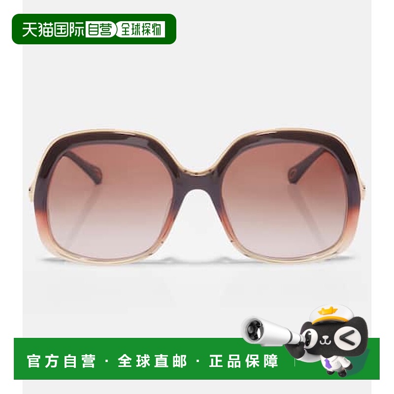 香港直邮Chloe 蔻依 女士 Leia 方框太阳眼镜 brown棕色 舒适时尚