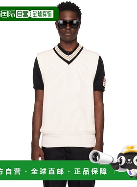 1h可退 香港直邮GOLDEN GOOSE 男士 灰白色 V 领马甲 GMP01343P00