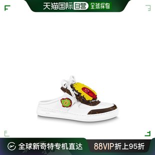 VUITTON路易威登白色小牛皮和花押字帆布运动鞋 欧洲直邮LOUIS