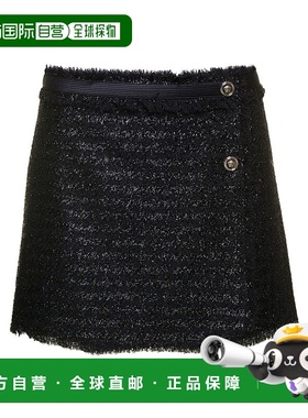 香港直邮Versace 金银丝花呢半身裙 10109151A06545a字裙