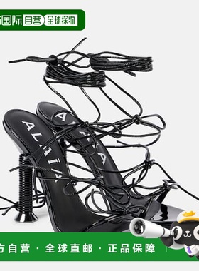 1h可退 香港直邮Alaia 女士 Bobine 110 皮革内里凉鞋 black黑色