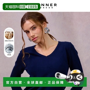 女士纯羊绒可机洗V领套头针织衫 欧洲直邮DENNER CASHMERE