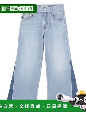 1h可退 香港直邮Chloe 蔻依 女童 阔腿拼布牛仔裤童装 C20638DENI