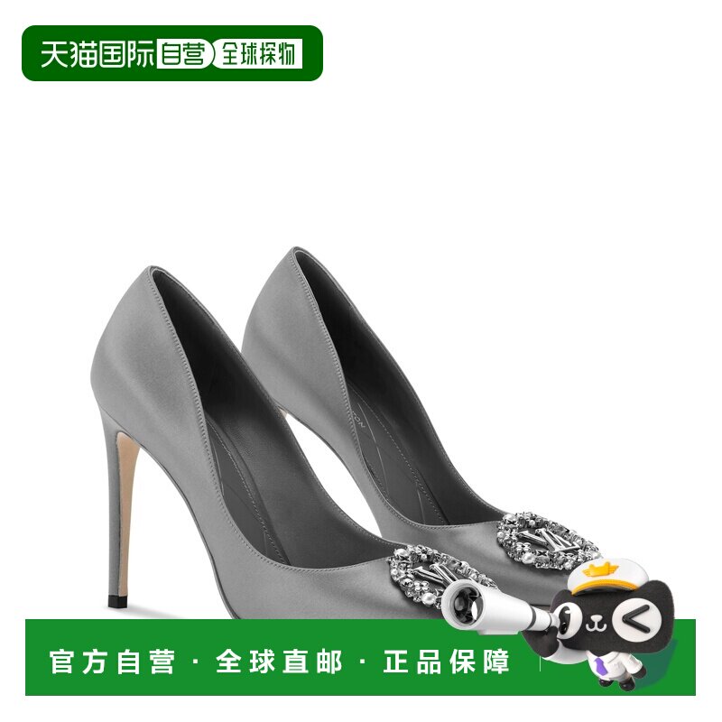 自营1h可退 欧洲直邮LV路易威登 Met女士灰色皮革尖头高跟鞋