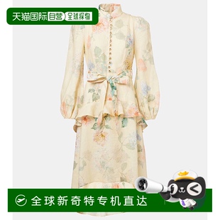 花朵亚麻中长连衣裙 1h可退 香港直邮ZIMMERMANN 女士 Illuminate