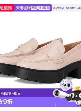 1h可退 香港直邮Coach 蔻驰 女士 Leah 防水台乐福鞋 pink粉色 舒