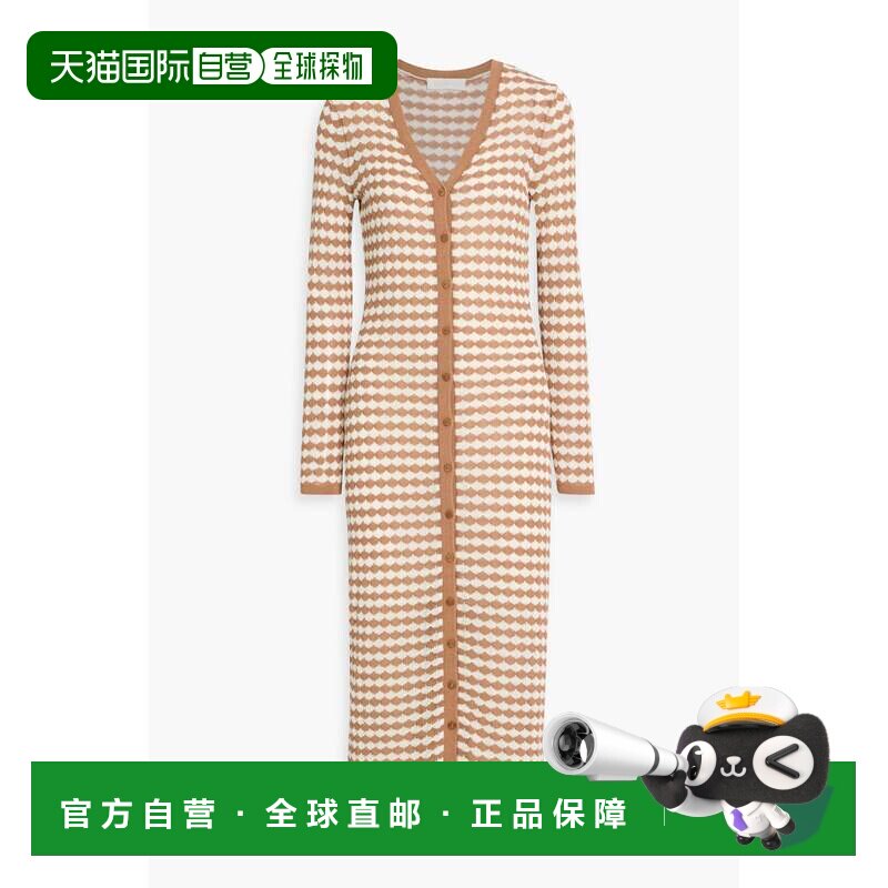 香港直邮ZIMMERMANN 女士 钩花棉混纺前纽扣中长连衣裙 1875DRS25