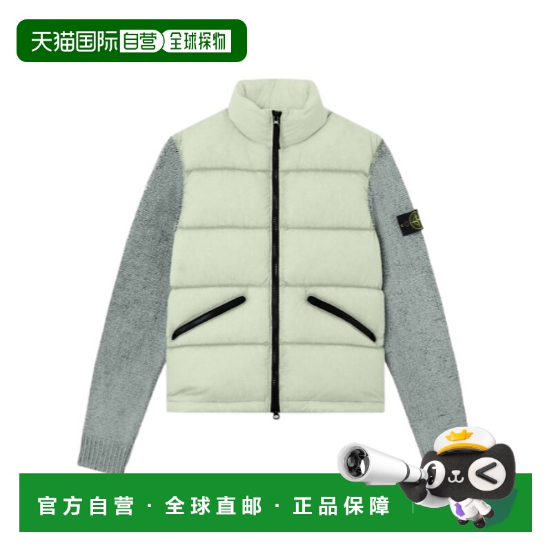 香港直邮Stone Island 长袖立领拼接羽绒服 L1S154100063S0302