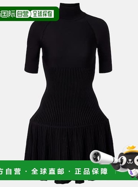 1h可退 香港直邮alaia 女士 罗纹针织羊毛混纺迷你连衣裙