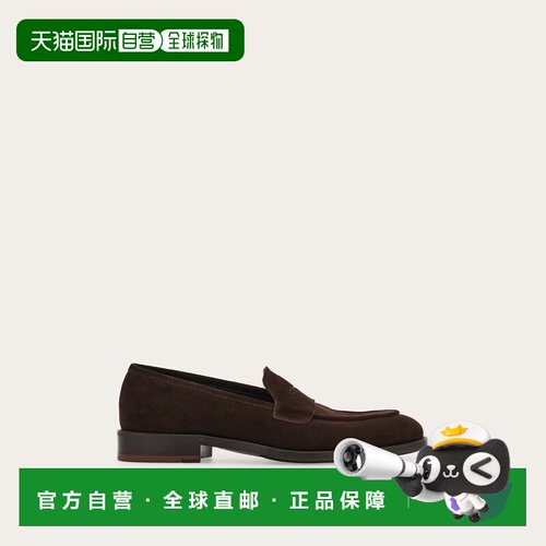 自营欧洲直邮Ferragamo菲拉格慕 男士棕色皮革Penny乐福鞋男鞋