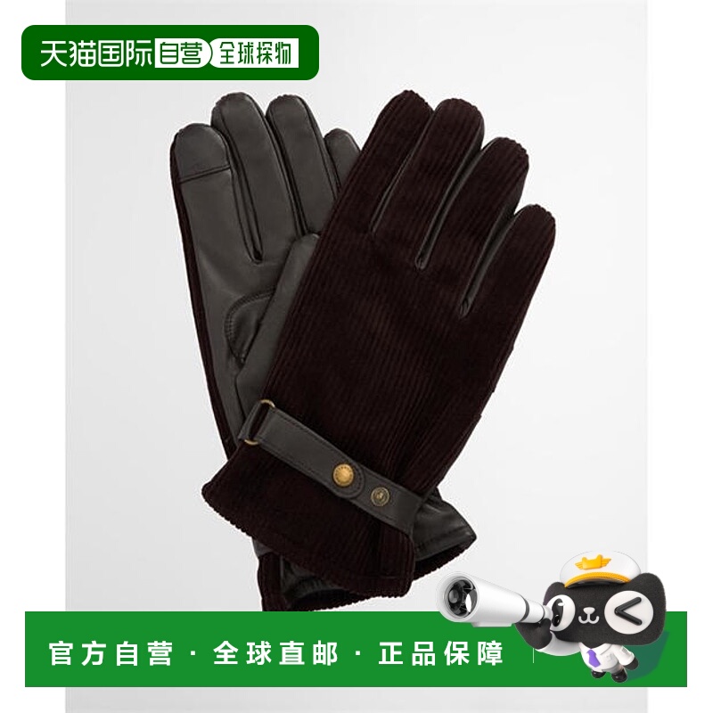 1h可退 香港直邮Barbour 巴伯尔 男士 Nelson 皮革手套 brown棕色