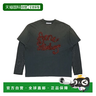 1h可退 香港直邮Acne Studios 假两件徽标T恤 AL0503上衣