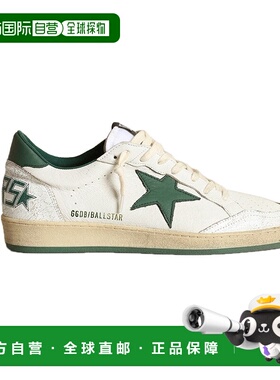 自营欧洲直邮GOLDENGOOSE/GGDB男士白色皮革LOGO字体休闲平底运动