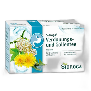 欧洲直邮德国Sidroga胆汁分泌消化不良蒲公英薄荷叶茶20X2.0g