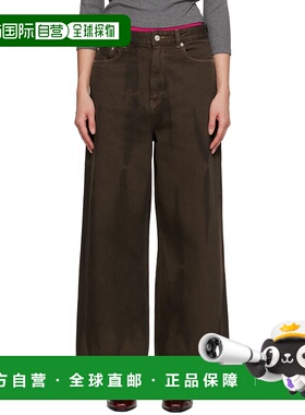 1h可退 香港直邮GANNI 甘尼 女士 棕色 Baggy Overdyed 牛仔裤 J1