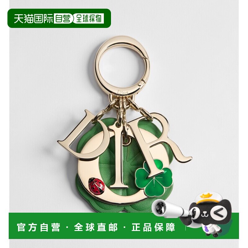自营欧洲直邮Dior迪奥  Swing女士三叶草幸运绿小牛皮金属亮漆包