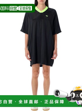 1h可退 香港直邮Adidas 女士 ADICOLOR 足球提花宽松款连衣裙 KB8