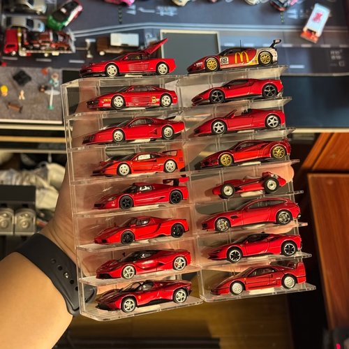 可壁挂车模型展示架1:64风火轮多美卡合金小汽车展示盒透明收纳盒