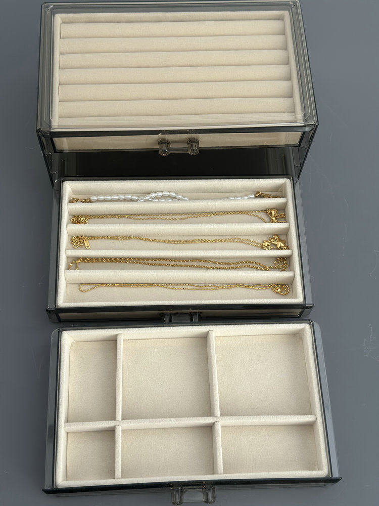 2024 새로운 보석 상자 아크릴 다층 서랍 귀걸이 귀걸이 반지 목걸이 보석 보관 상자 항산화