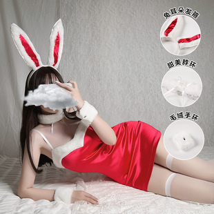 瑰若惊艳内衣女丝绒可爱甜美兔女郎吊带短裙角色扮演制服套装1115