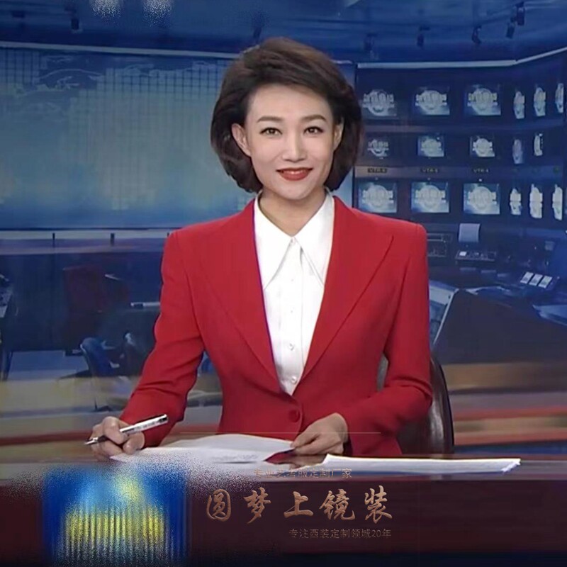 艺考新闻主播面试职业西装套装