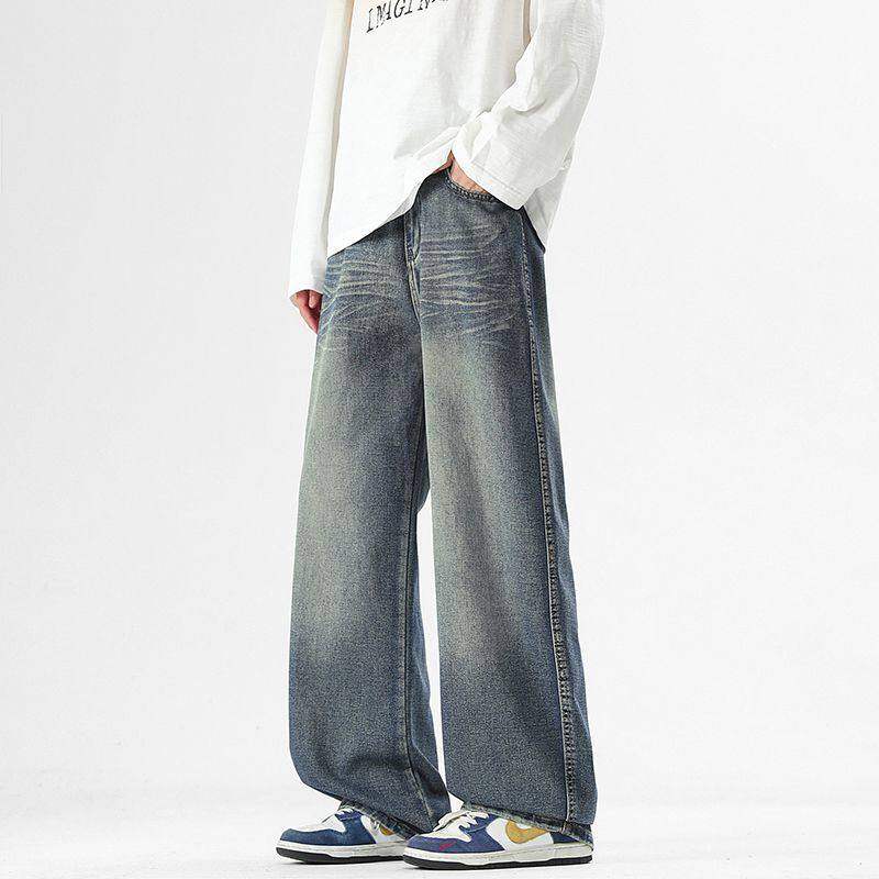 CYDCLUB 青春流行男女猫须纹牛仔裤春秋美式宽松阔腿直筒长裤,男装,卫裤,淘宝优惠券,粉丝福利购,淘宝优惠卷