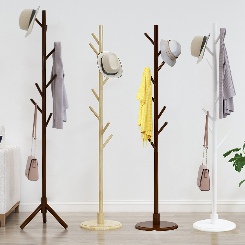 简易风实木卧室挂衣服收纳架简易