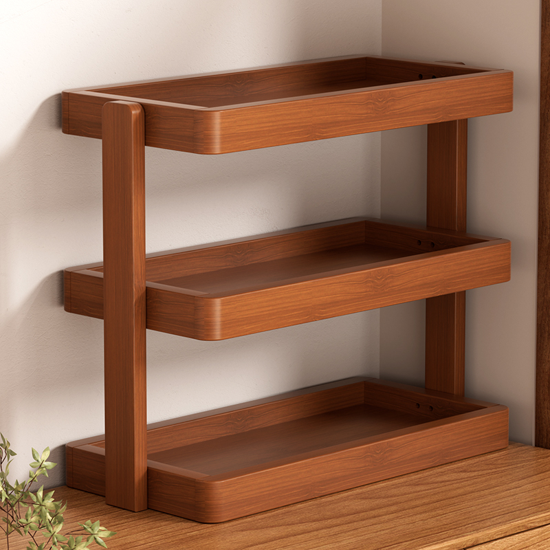 桌面置物架多层收纳架家用茶桌上茶杯架子小型书架办公室桌上储物