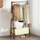 衣帽架落地卧室家用多功能置物架实木客厅门口收纳挂衣架鞋 架一体