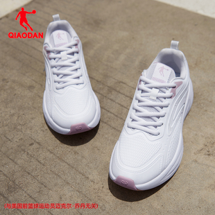 乔丹加绒运动鞋二棉女鞋2025冬季新款防水跑步鞋轻便软底白色减震