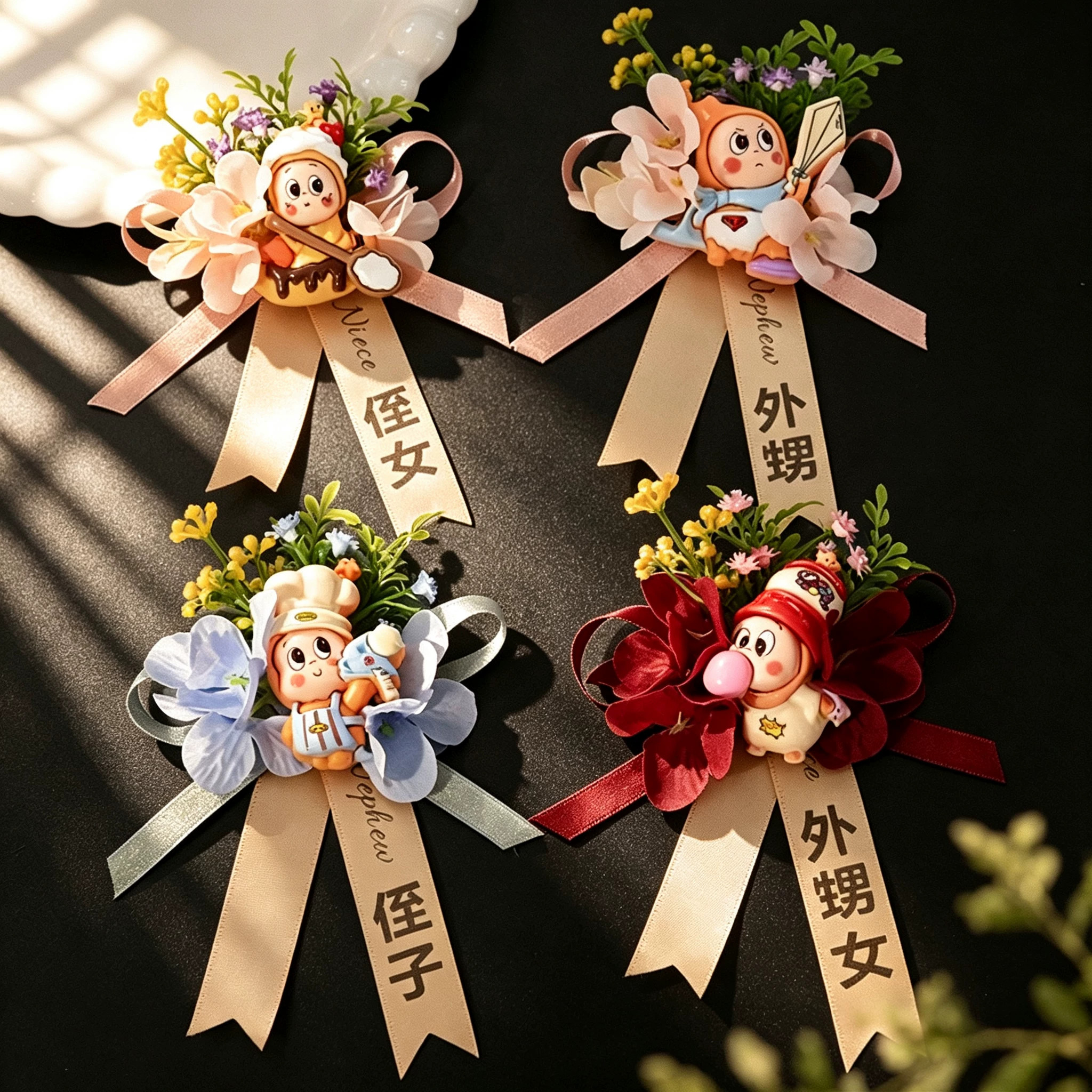 森系婚礼花童星星人卡通可爱胸花