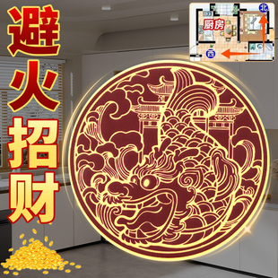 解决厨房在西北鸱吻贴开门见灶避火生财贴纸鸱尾九子厨房专用贴纸