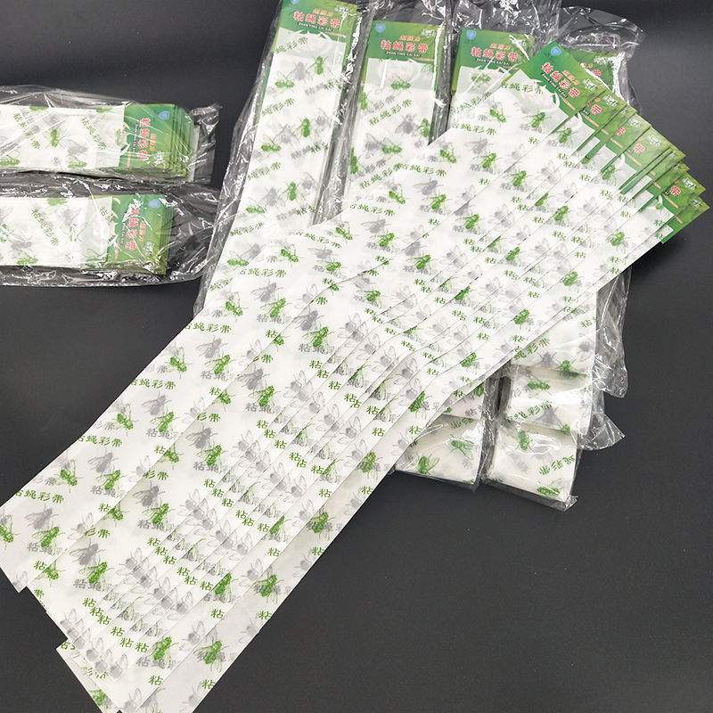 苍蝇贴粘蝇纸强力粘蝇板灭蝇彩带条挂绳蝇子神器诱杀捕捉家用克星