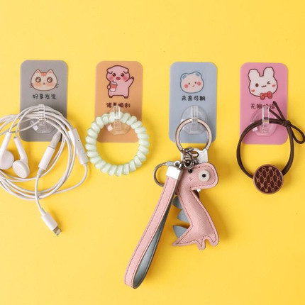卡通可爱衣帽钩免打孔挂钩厨房浴室门后挂衣架门上挂衣架粘钩强力