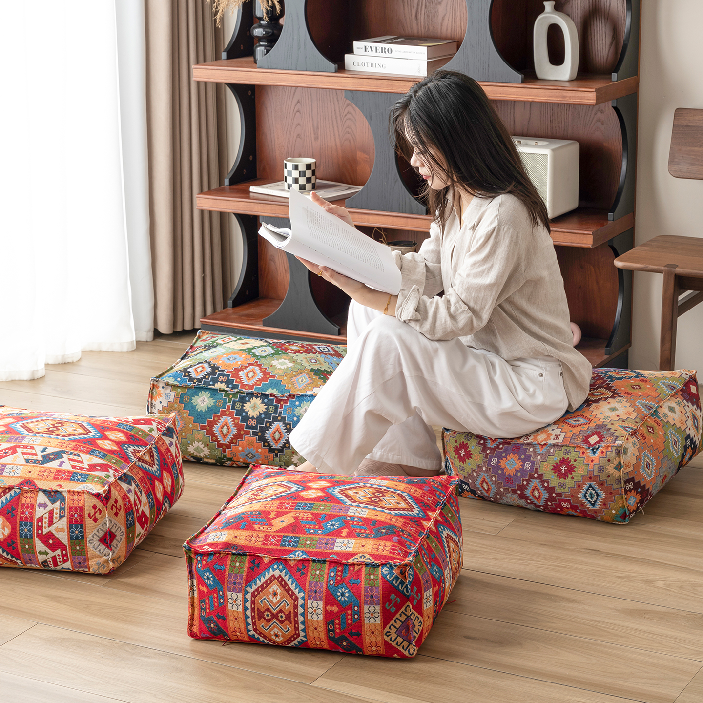 提花工艺民族风格坐垫蒲团坐墩